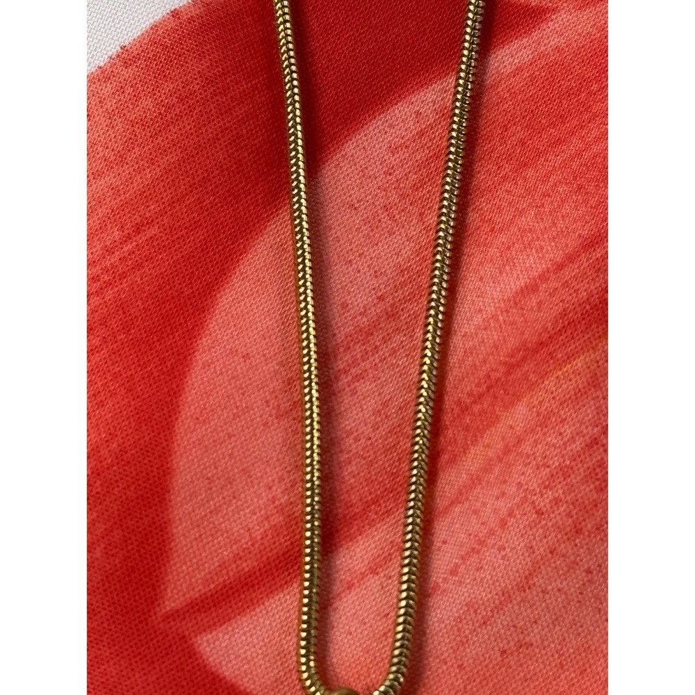 Vintage Enamel Concentric Circle Pendant Gold Tone Snake Chain Necklace 30 Inch - Picture 4 of 7